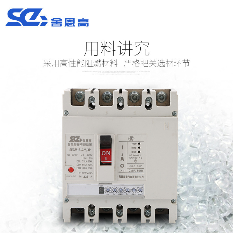 Direct to SEGM1E-225A 4P smart leak protection circuit breaker electronic case breaker