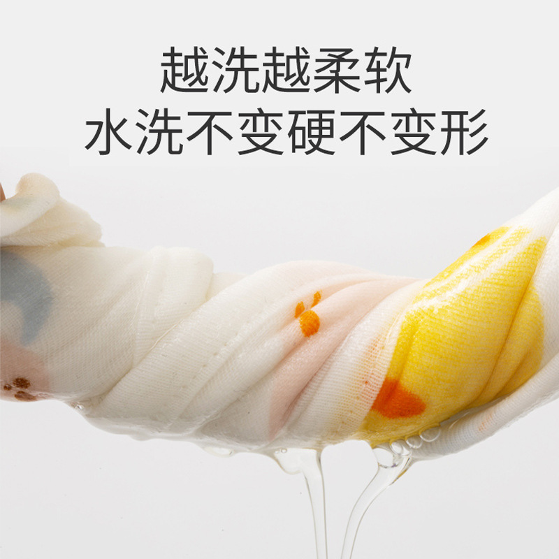 新生兒7層水洗紗布卡通口水巾360旋轉花瓣圍嘴精梳棉紗布手帕批發
