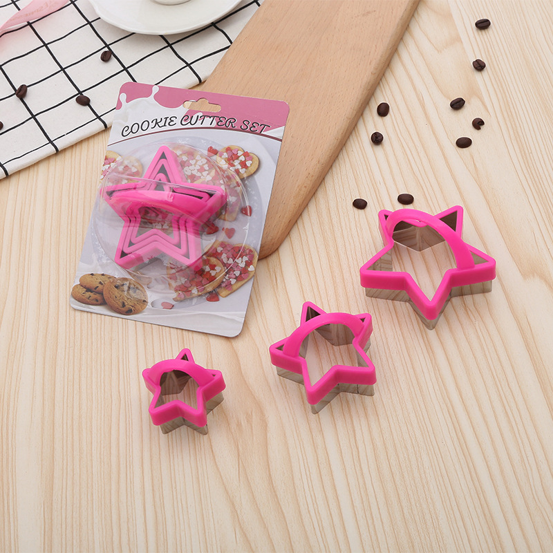 DIY molds baked cookies stainless steel home-grown cookie molds with cute horny stars and pineapples.