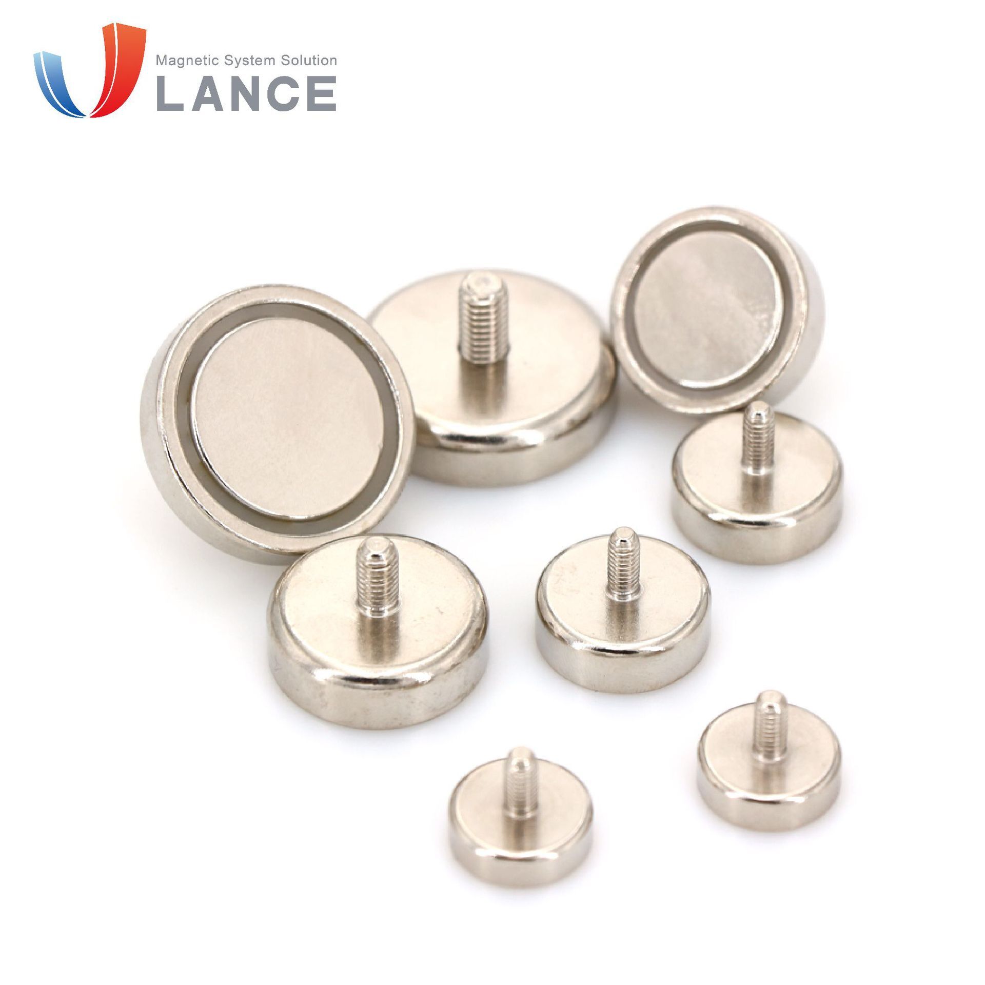 The manufacturer supplies a strong external screw-lined suction pan magnet.