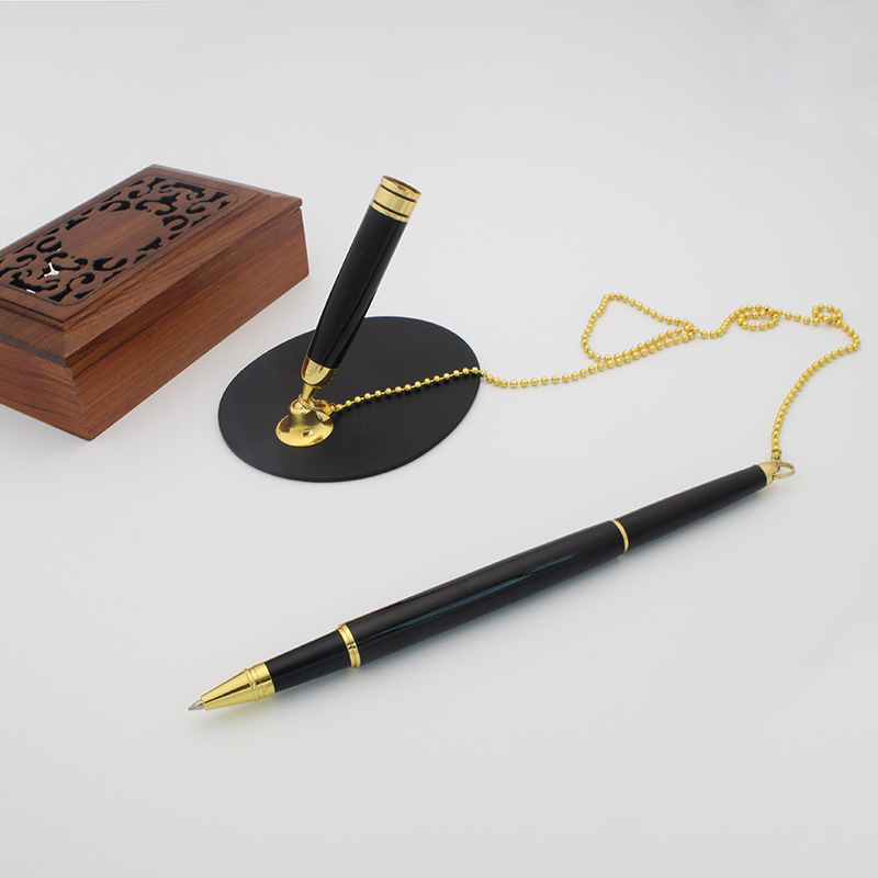 A metal tie pen, a business office metal belt signature pen, a desk-based advertising gift set.