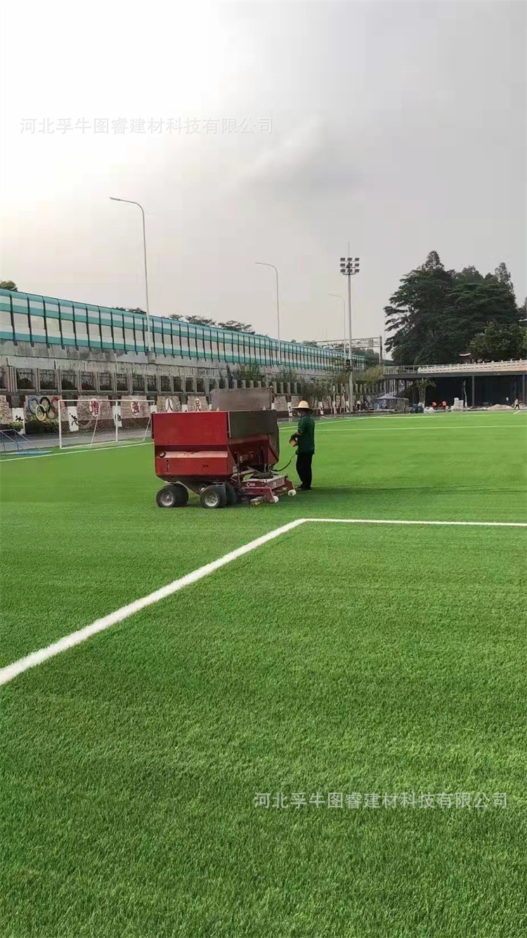 Artificial lawn works off-air green lawn factory supply at the football field of the Sputnik School