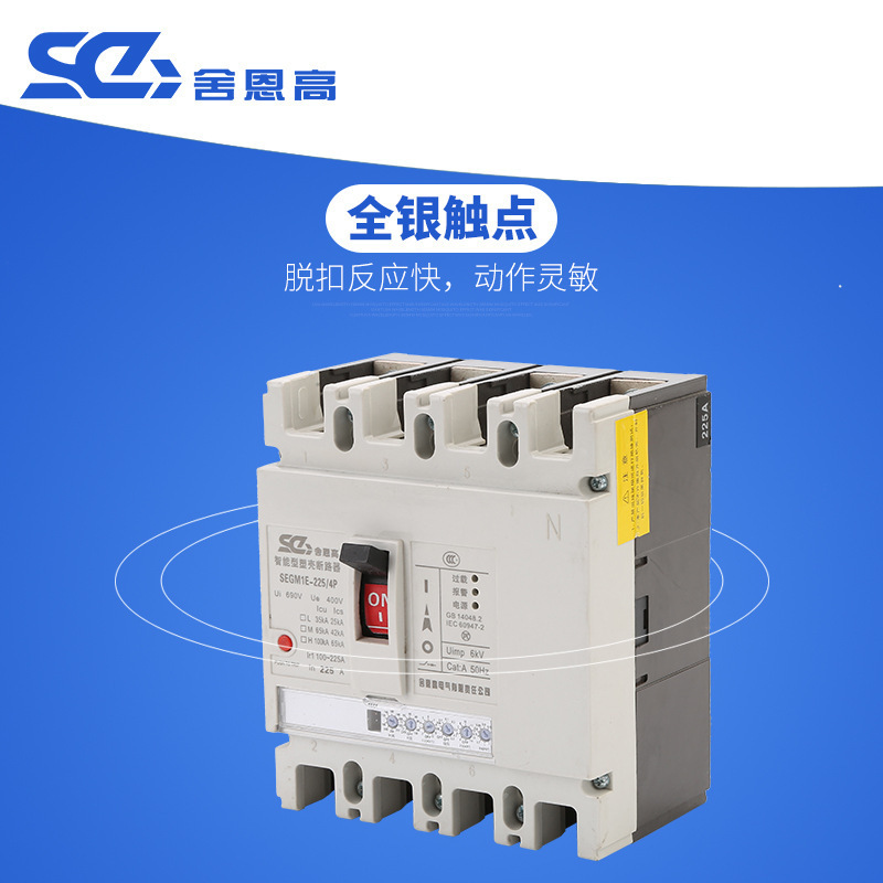 Direct to SEGM1E-225A 4P smart leak protection circuit breaker electronic case breaker