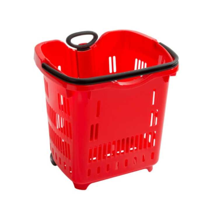 The source factory's large-volume plastic supermarket buys a fruit and fruit shopping basket with wheel pull and delivery.