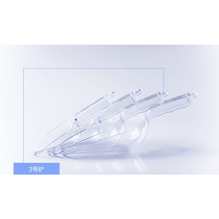 Merchandise -- những cái xẻng băng trong suốt, những cái xẻng nước sốt bằng nhựa, hàng lô 3 với những máy xay nhựa dày.