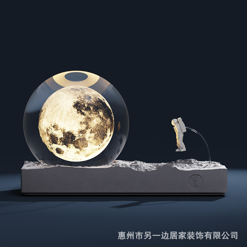 On the other side, a new cement light at night to charge the crystal moon atmosphere light bed, sleep light at night.