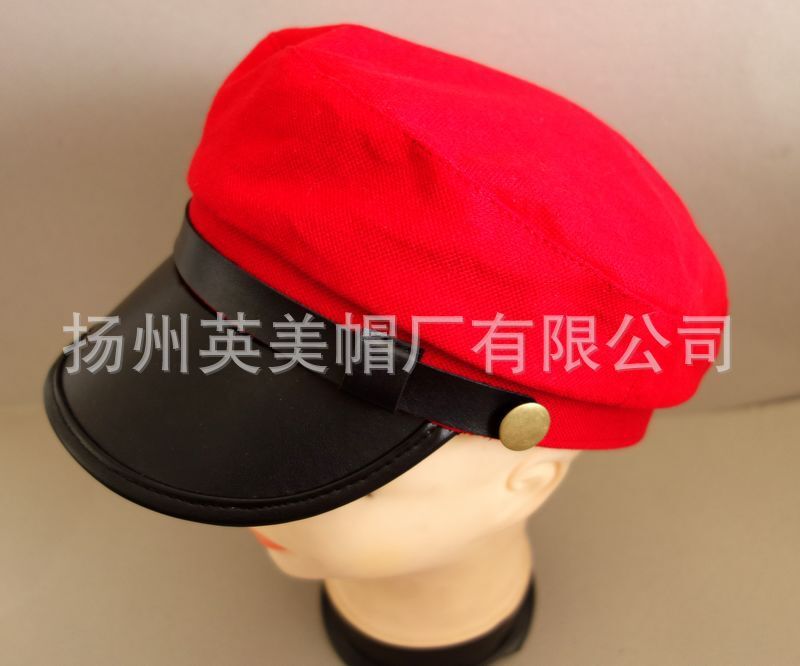 A new, all-moderated, children's hat, baseball hat, red.