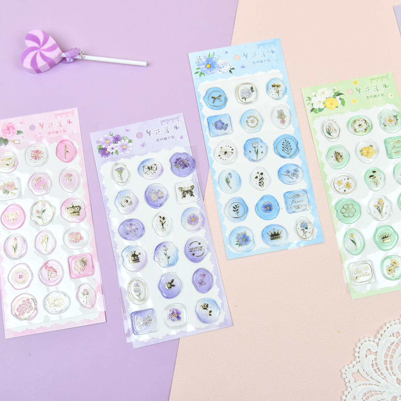 Spwiga bouquets of vegetable crystals Gradualized Gold Stamps/Standed Stamps