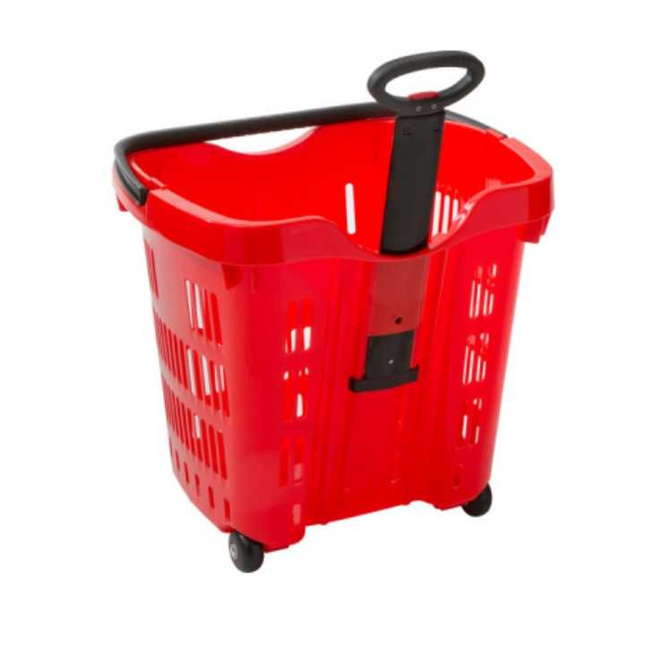 The source factory's large-volume plastic supermarket buys a fruit and fruit shopping basket with wheel pull and delivery.