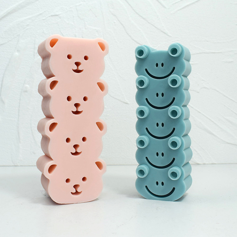 Cross-border thermal sale of four cute bear-heads, accelerator candles, silica mold.