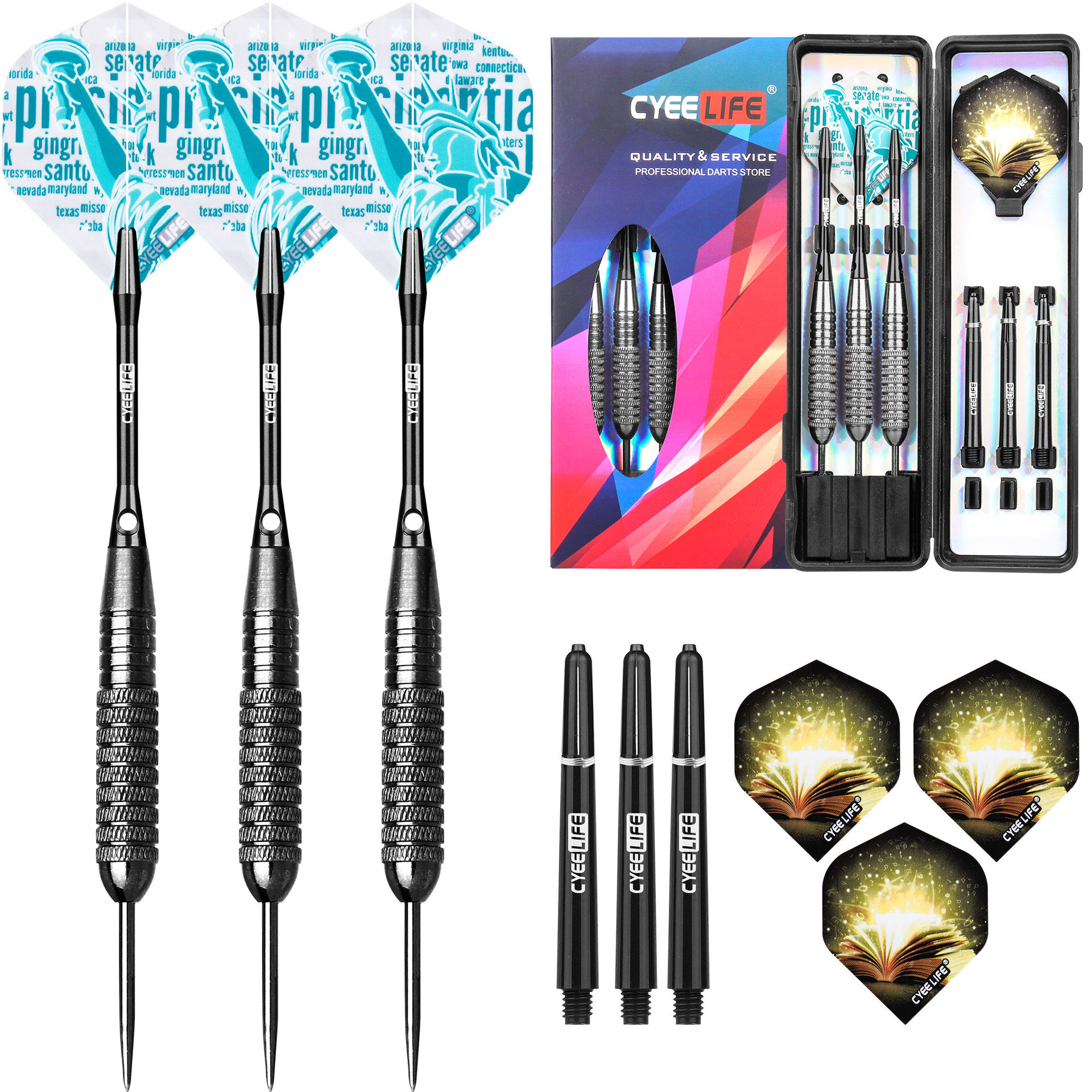 CyeeLife 26g darts, 3 suits, full of darts, aluminium tails.