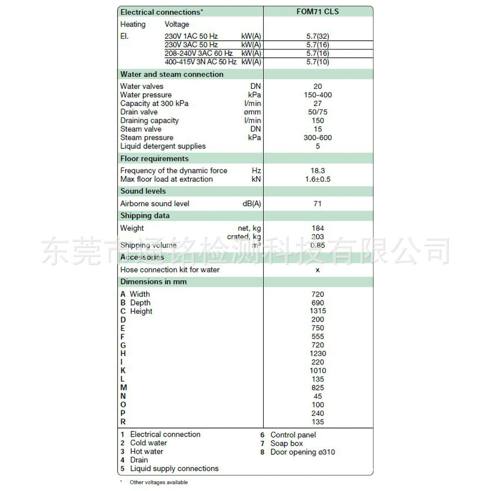 参比洗衣机 瑞典FOM71CLS标准缩水率试验机 IEC60456一级代理