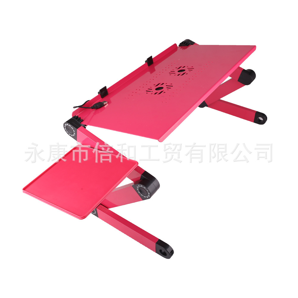 Wholesale, double fan aluminum alloy in bed folding computer tables.