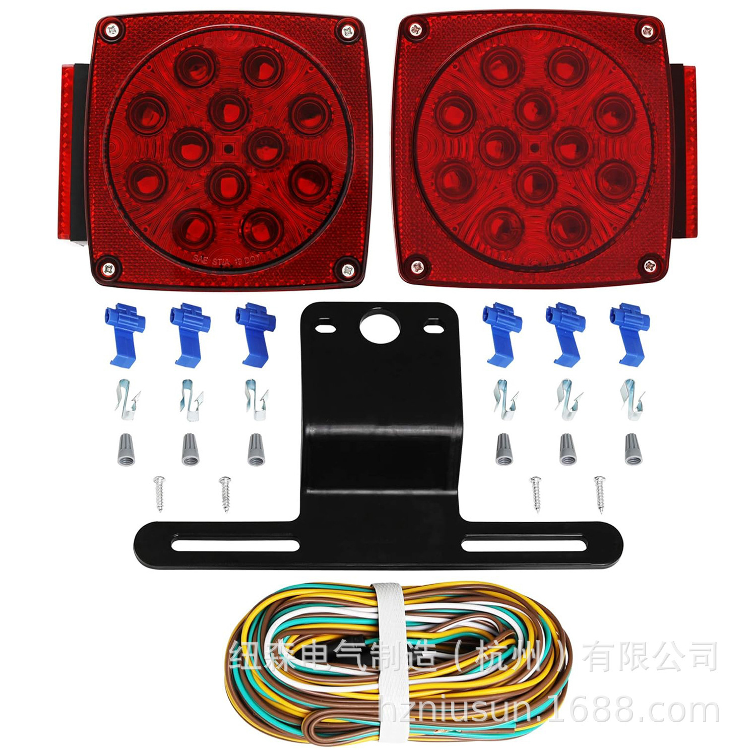 Trailer taillights with plaque light side tags