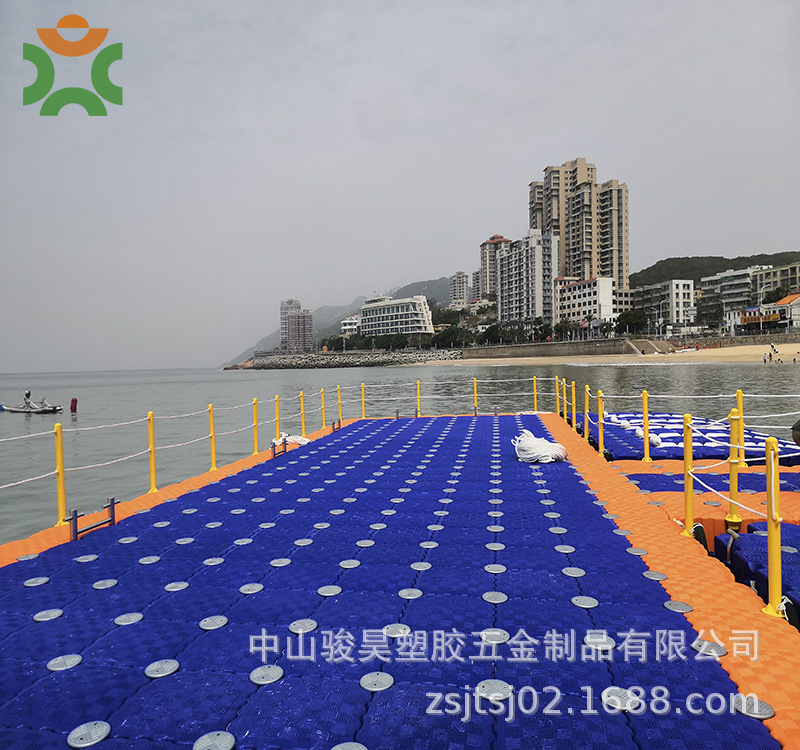 Water floating docks, construction platforms, houses, floats, swimming pools.