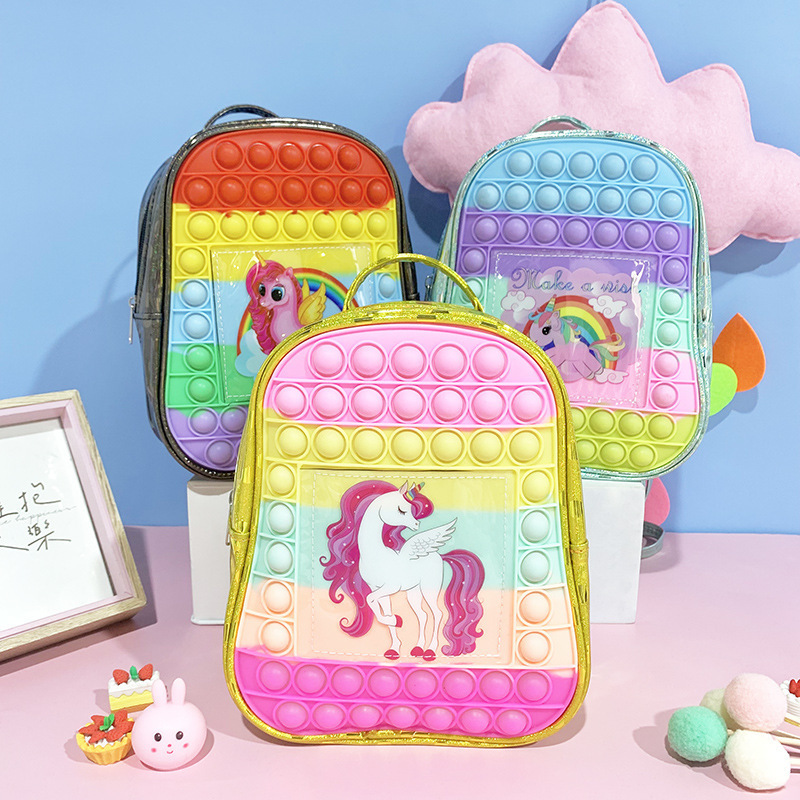 Rainy Day Pack ถุงโรงเรียนของเด็กน่ารักกับเลเซอร์ขนาดใหญ่ silika