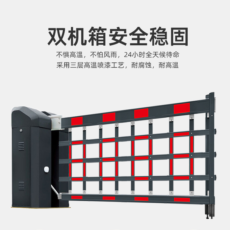 Auto-advertising vehicle doors are closed to the smart parking lot fence gate plate recognition.