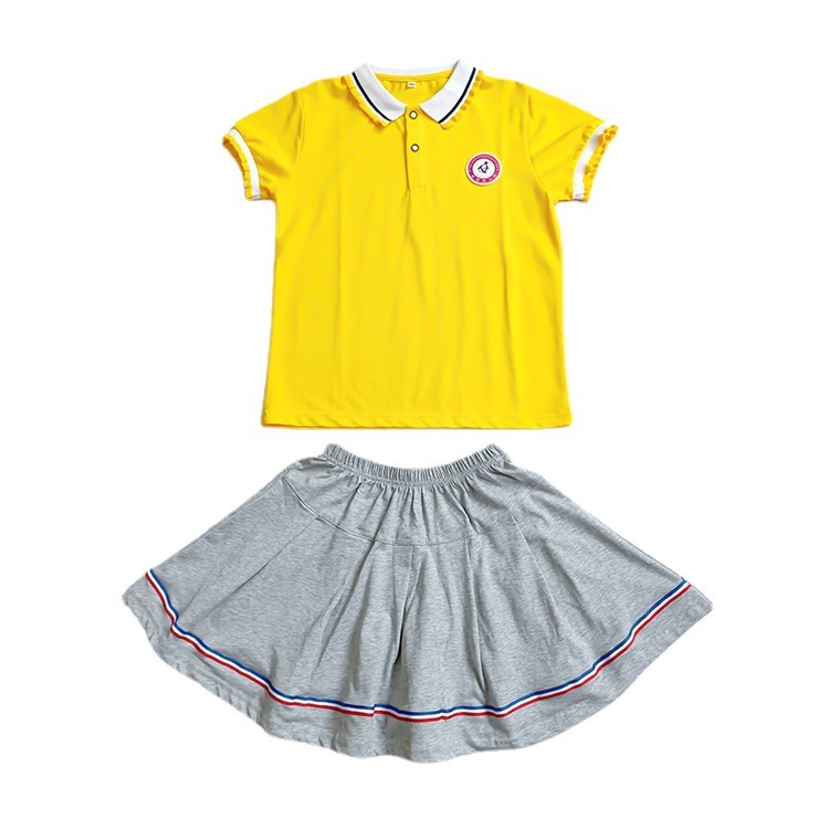 广东校服源头工厂小学生夏季校服棉盖丝学生服定制吸湿排汗运动服