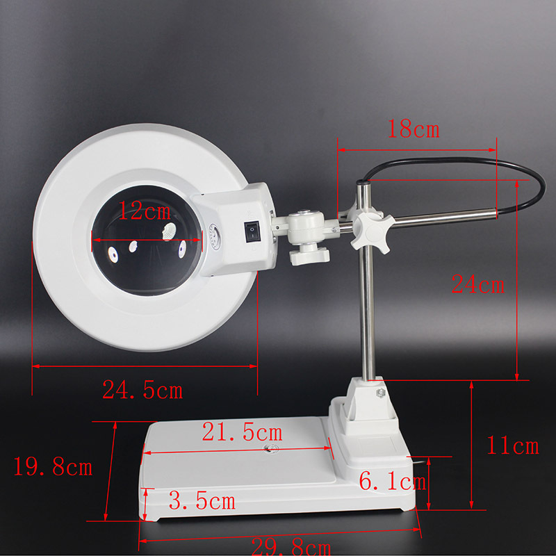 An Flying Card Supply Desktop Magnifier with a Lamp Magnifier