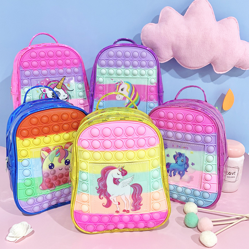 Rainy Day Pack ถุงโรงเรียนของเด็กน่ารักกับเลเซอร์ขนาดใหญ่ silika