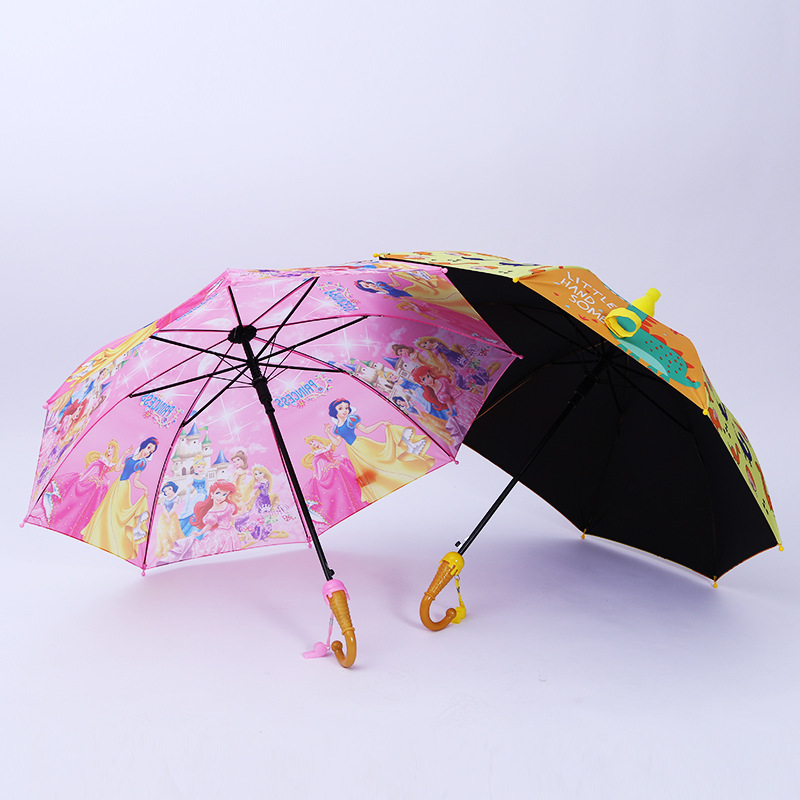卡通防水套儿童雨伞防晒黑胶小孩学生幼儿园动漫直杆自动太阳雨伞