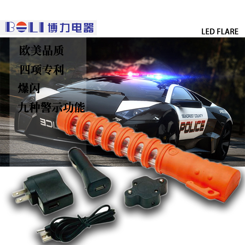 Innovative traffic batons, sirens, lights.