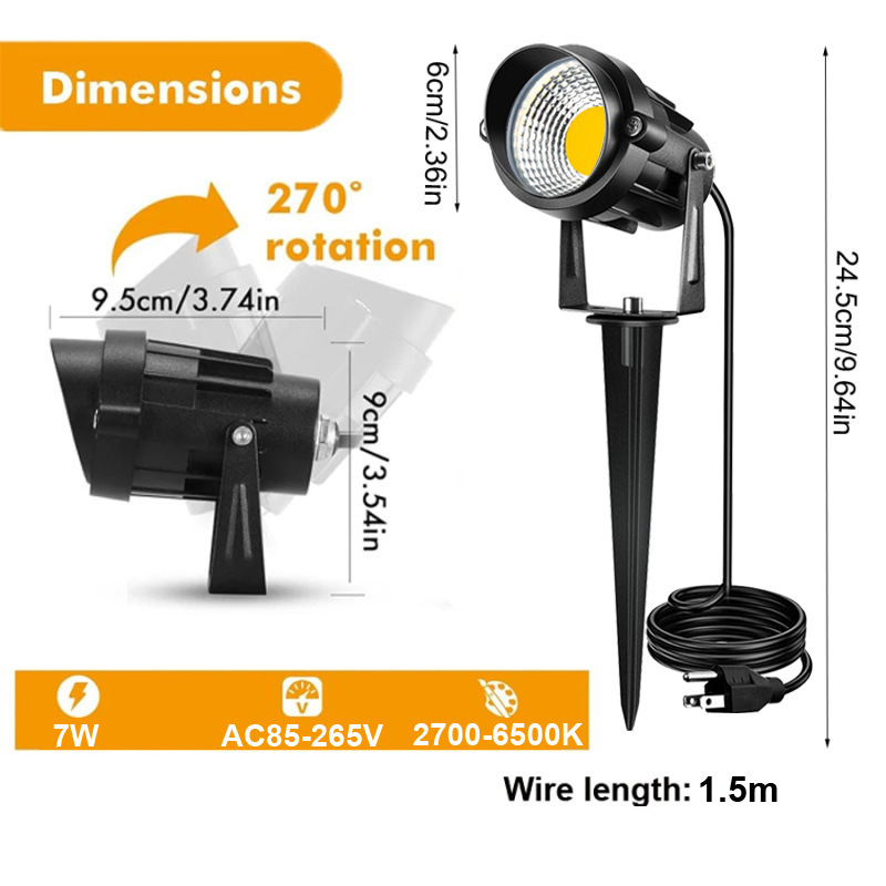 Outdoor waterproofing transceiving temperature to brighten the lawn courtyard landscape light cycle timed to project a spotlight