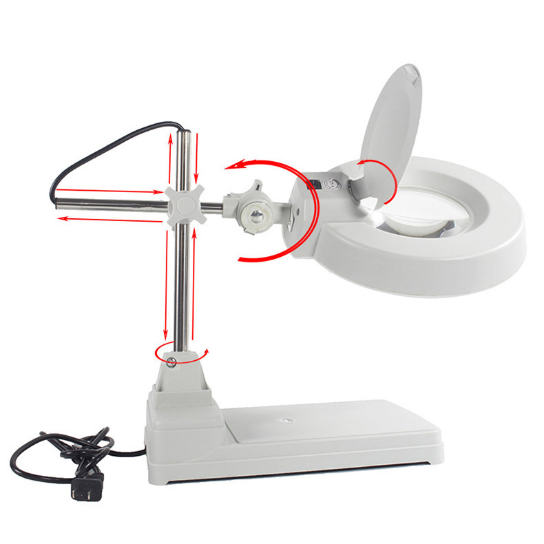 An Flying Card Supply Desktop Magnifier with a Lamp Magnifier