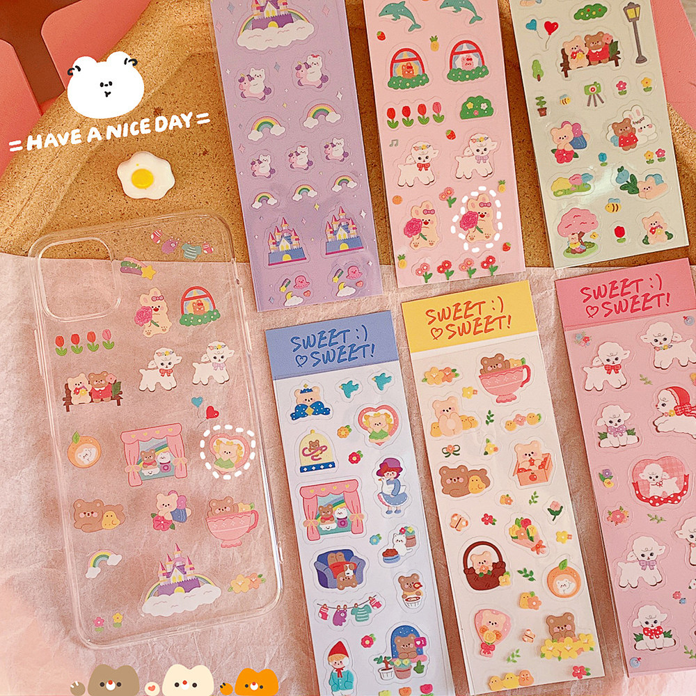 The card sticker customises the Korean cute cartoon album diy decorative book.