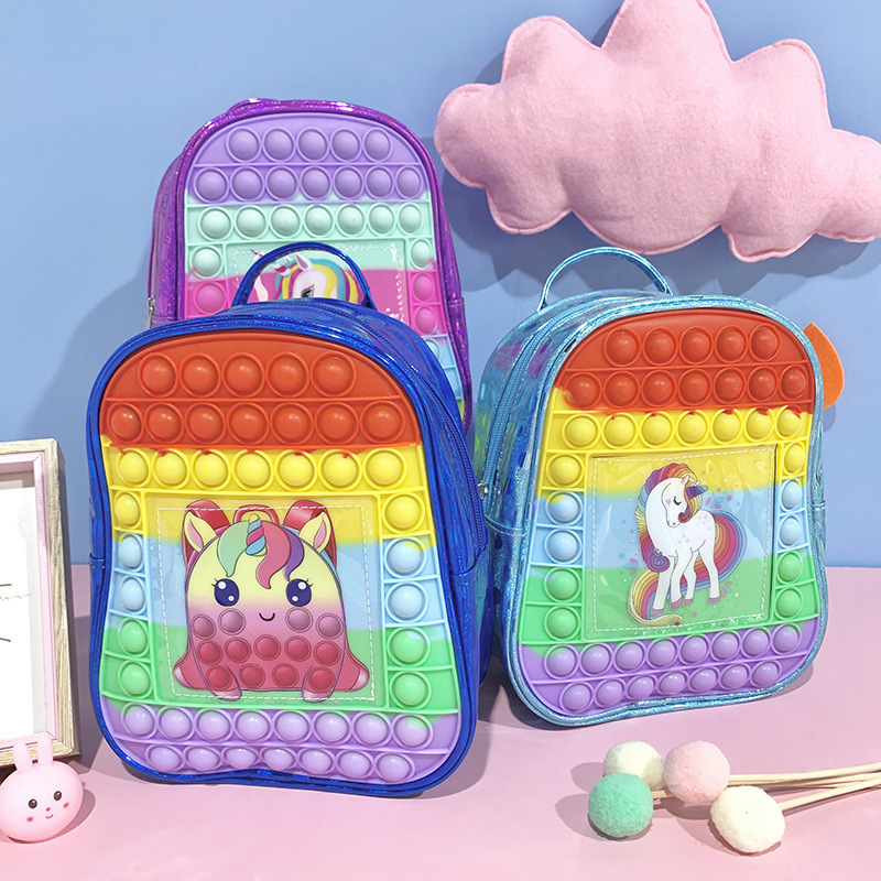 Rainy Day Pack ถุงโรงเรียนของเด็กน่ารักกับเลเซอร์ขนาดใหญ่ silika