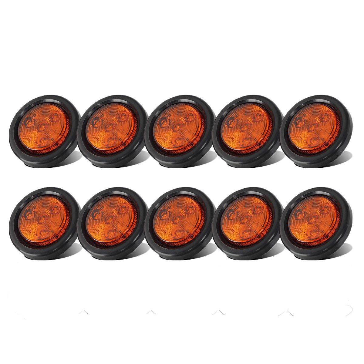 Ten bright red light pairs of 2-inch 4-LED car light