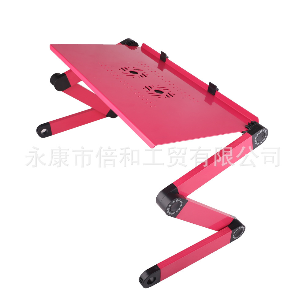 Wholesale, double fan aluminum alloy in bed, laptop lazy computer table.