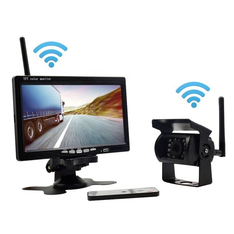 7-inch wireless monitor with a bus wireless back-up image 2.4G transceiver high-clean truck camera