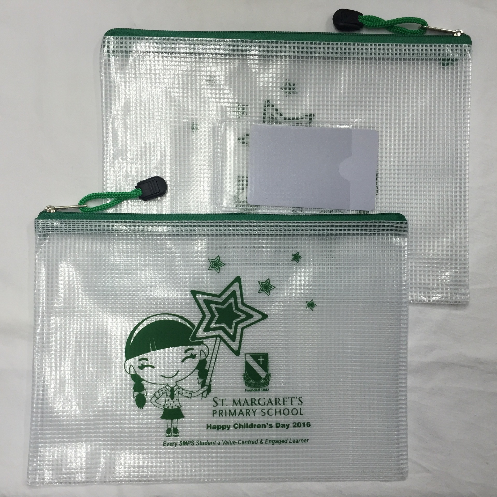 Túi trong suốt tập tin PVC kéo khoá A5