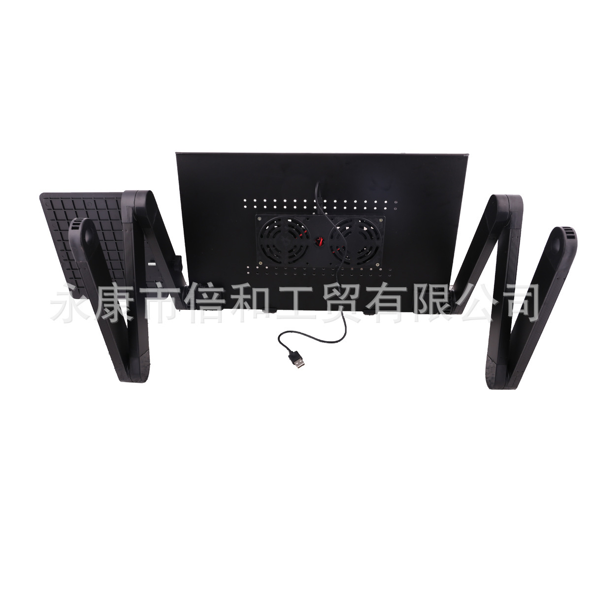 Multi-functional lazy bed, black two fan and long aluminium alloy notebook folding computer table