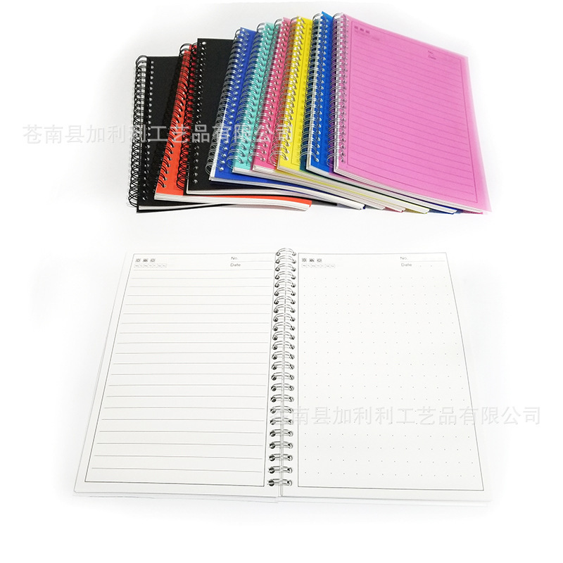 A5 short-ring-in-the-box blank-point grid-lined student stationery book.