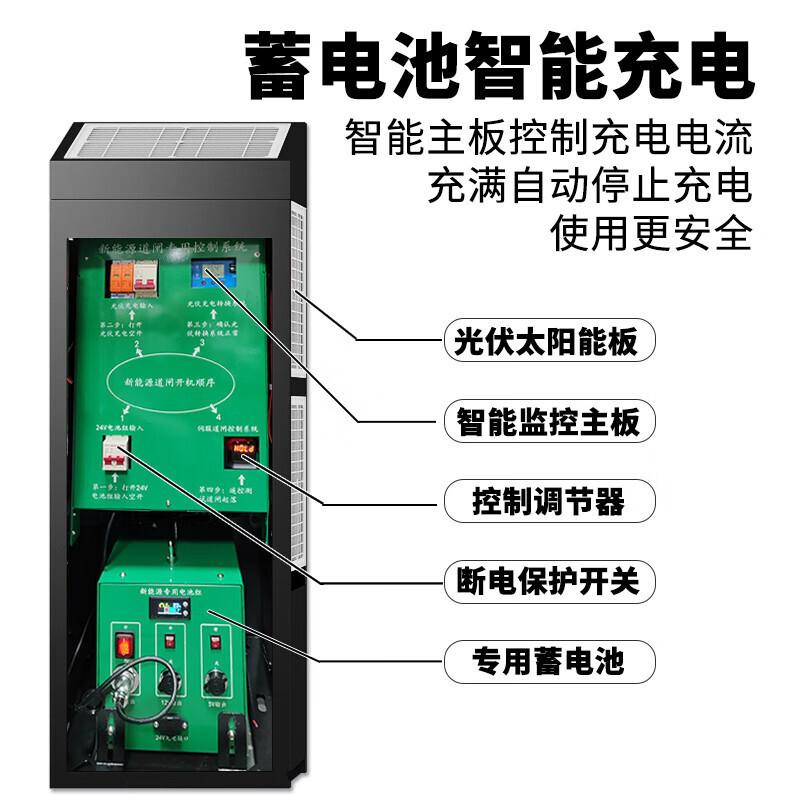 新能源太阳能道闸停车场电动道闸一体机智能自动遥控起落升降杆