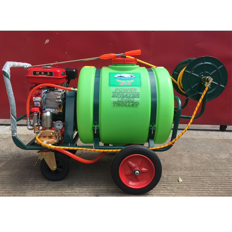 臺灣陸雄手推式打藥機160升高壓農用園林噴霧器汽油打藥車消毒機