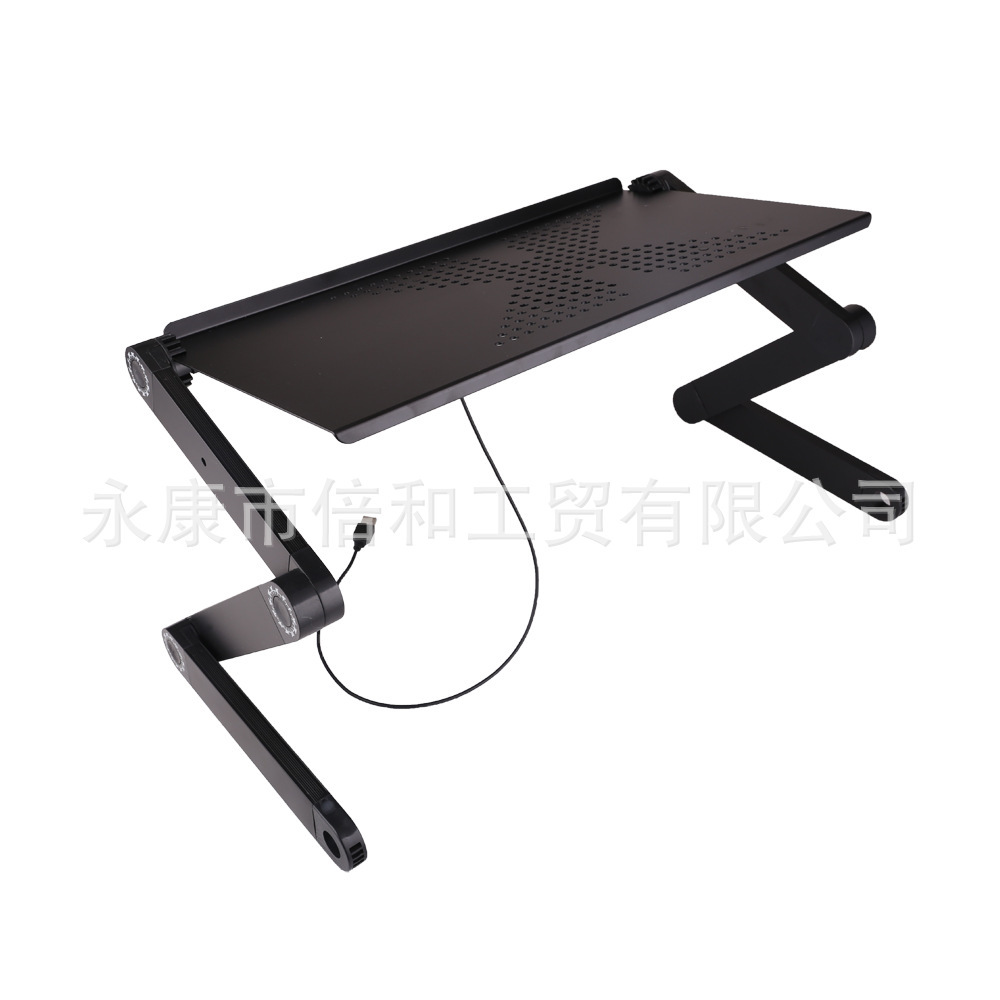 Folding laptop table for aluminum alloy black fan folding computer table