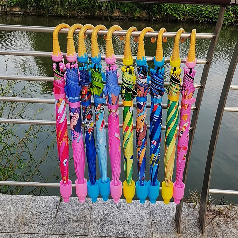 卡通防水套儿童雨伞防晒黑胶小孩学生幼儿园动漫直杆自动太阳雨伞
