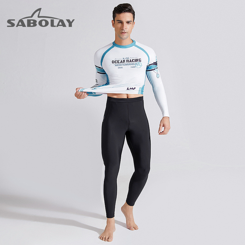 Customize cross-border long-sleeve swimsuits for men in UPF50+ dry dive suit large-code surf spring male swimsuits