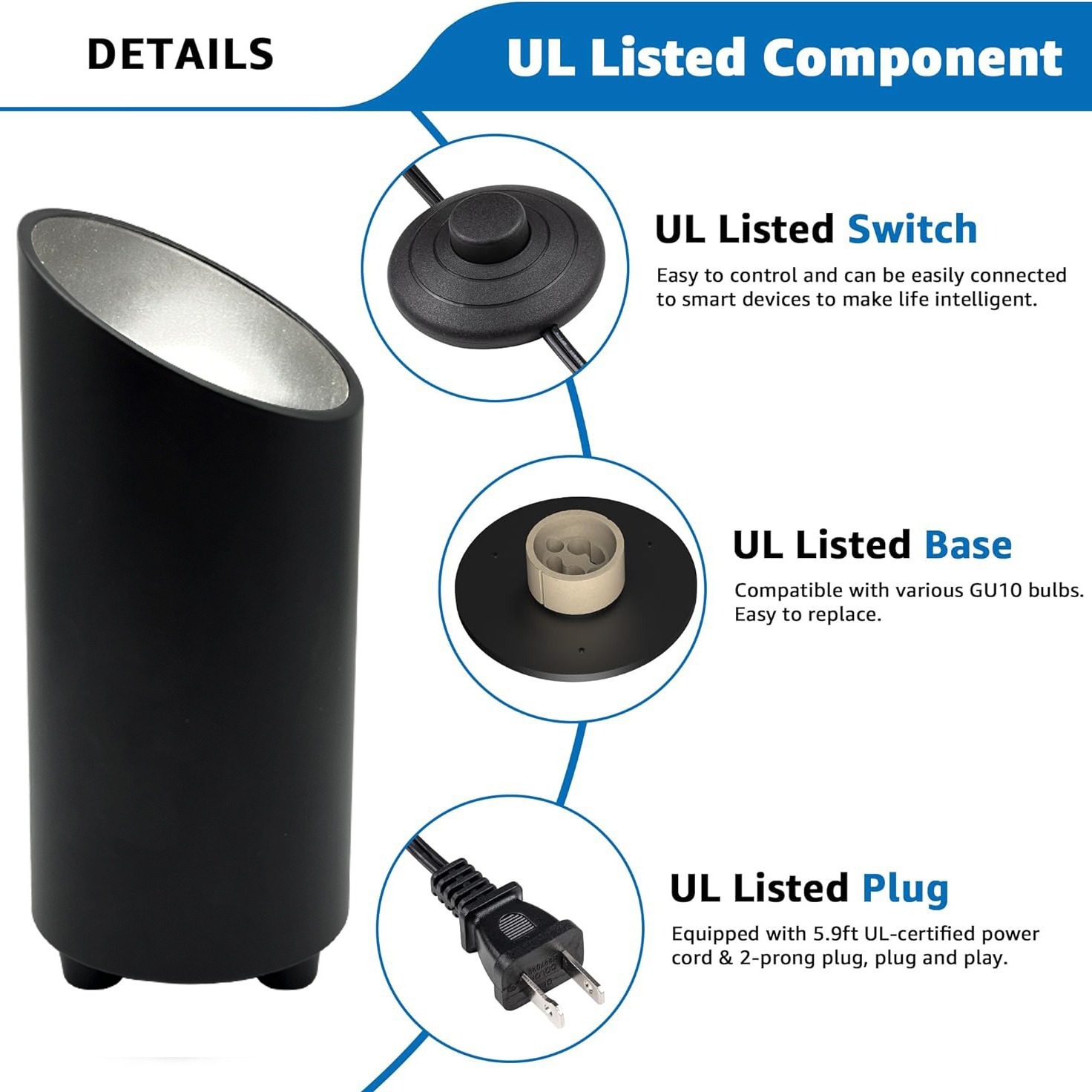 Lights up on the floor of the Amazon's hot-seller room can be replaced by a GU10 light slant and a spotlight.