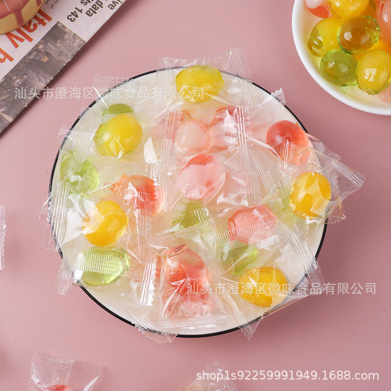 Customized factory skin-skinned, sugar-coated, fruit-smelted, candy-shaped, flavour packaging stickers