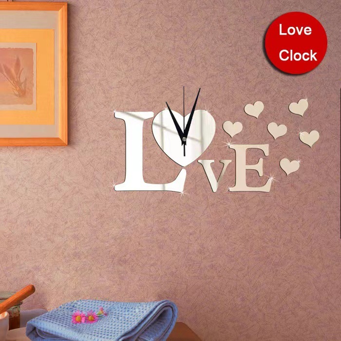 The modern clock-hours living room creatively digitally decorated walls on the bedroom-friendly Love Love Home Decoration Mirror