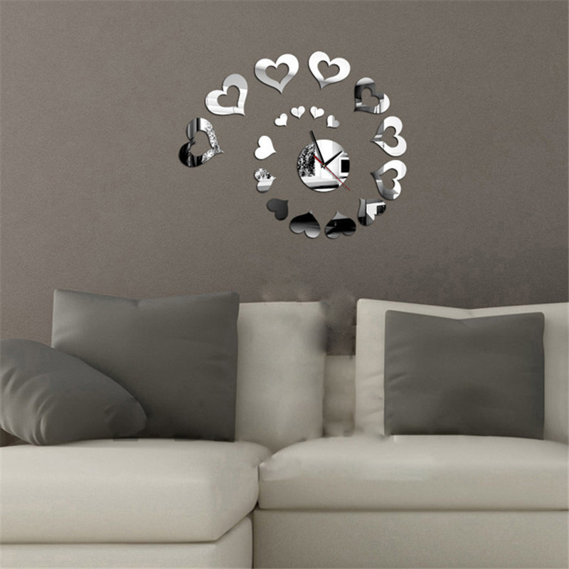 Cross-border product home-decoration with a love wall and an idea to hang a Nordic windroom background wall wall clock