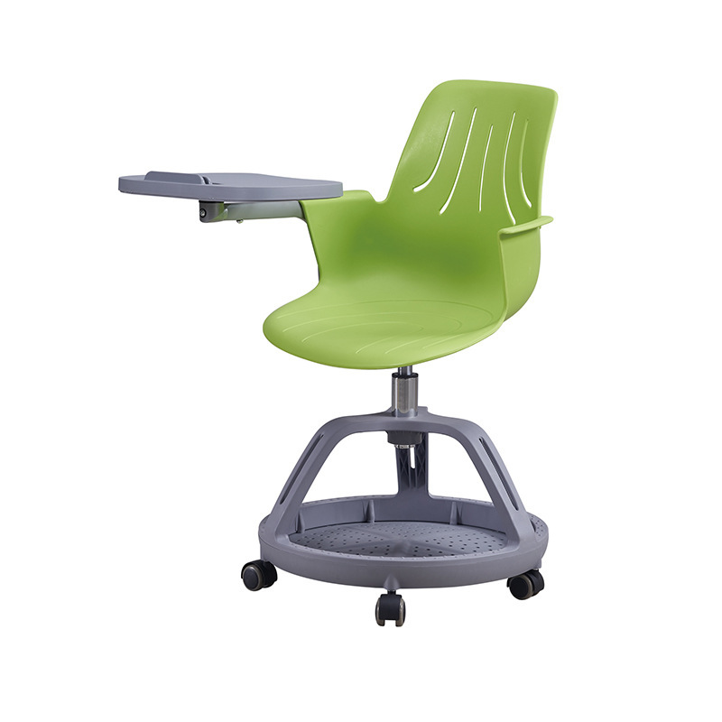 Classroom table and seat with wheeled writing board training chair for mobile plastic chair students