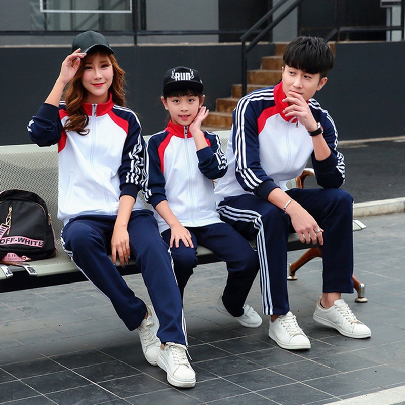 A sports suit for couples in a class of white junior high and high school students at the School of High School Uniforms, Autumn and Winter