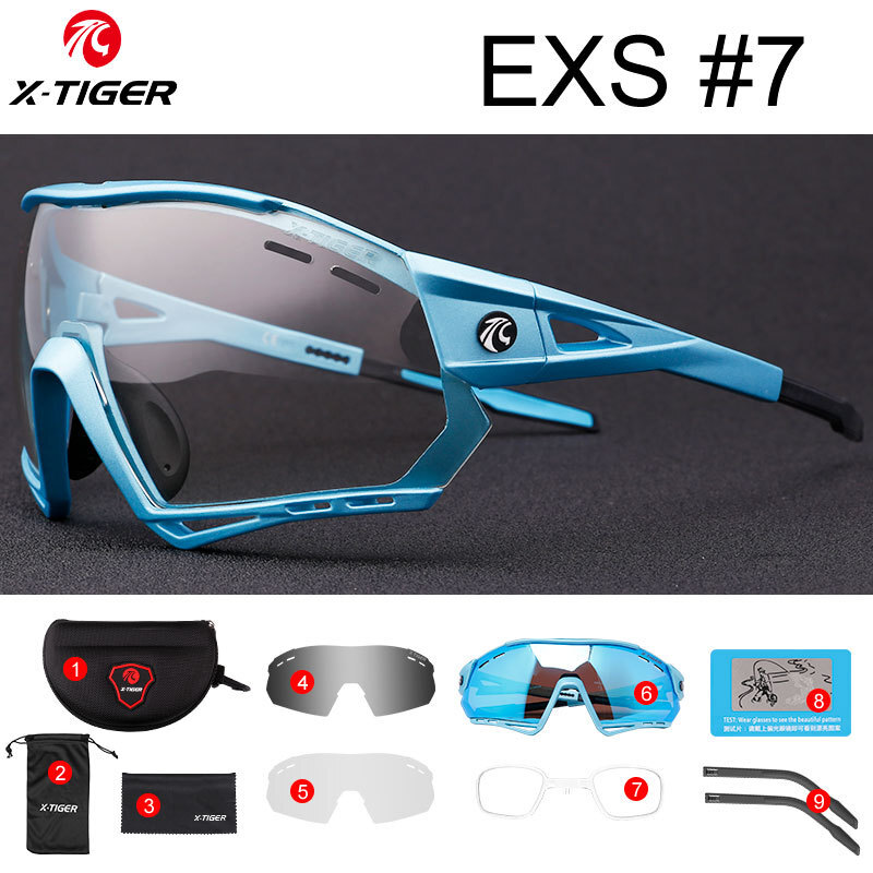 X-tiger's new EXS outdoor cycling lenses 3 lenses outdoor sports mirrors for men and women