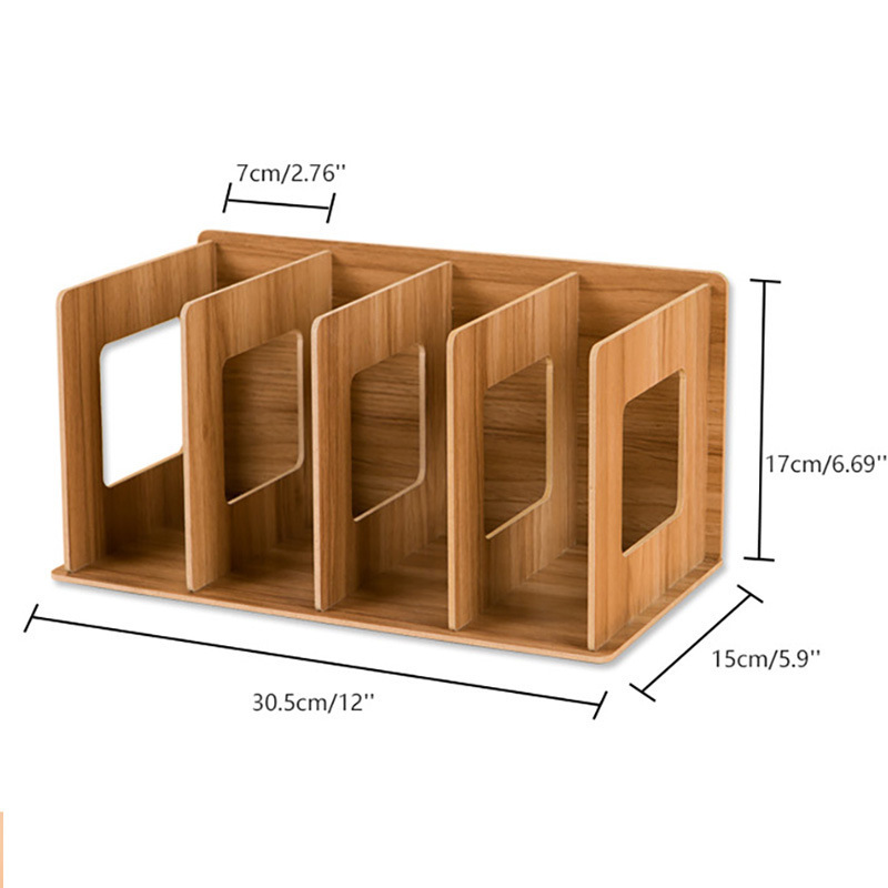 創意多層文件架資料架木質辦公用品書架桌面雜誌整理學生書架擋板