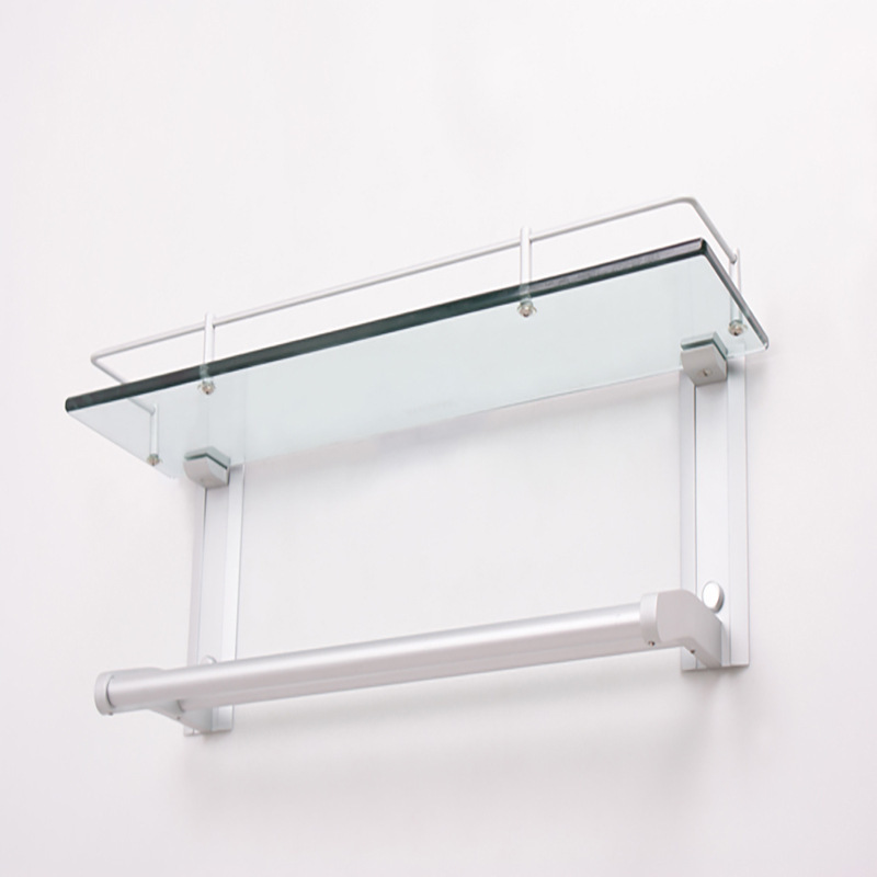 IGA fan classic 48cm multi-purpose aluminium alloy bathroom glass shelf in the bathroom.